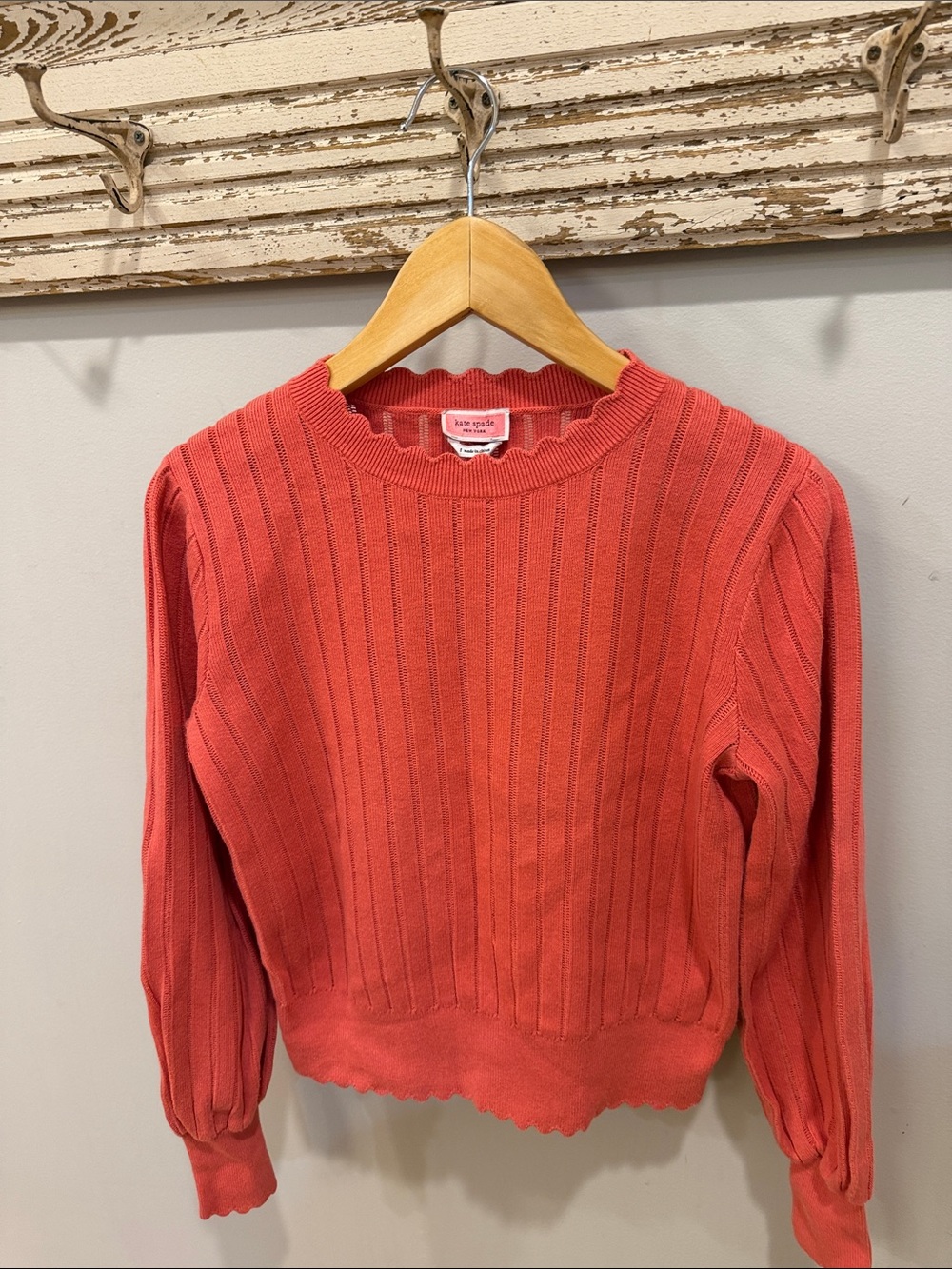 Kate Spade Pointelle Ribbed Sweater Size Small - Picture 4 of 9